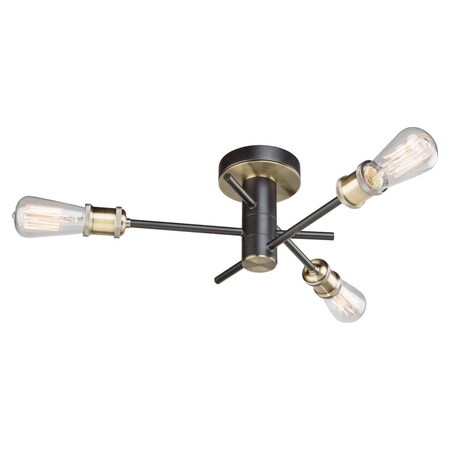 Artcraft Tribeca Ac10783Bk 3 Light Flush Mount AC10783BK